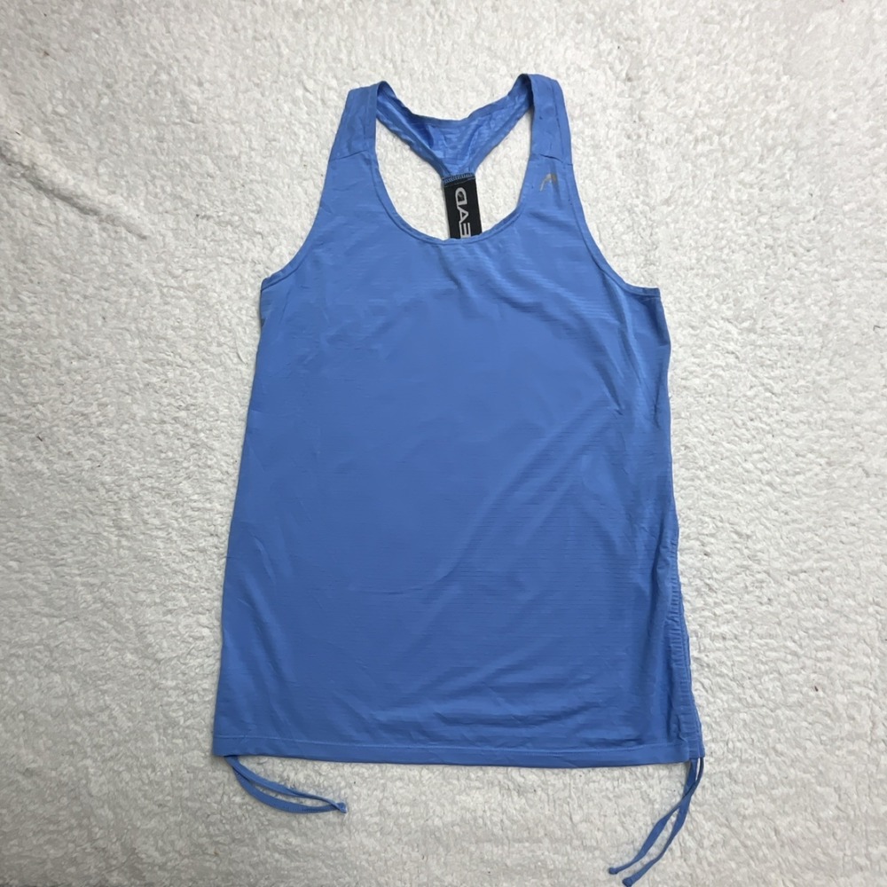 HEAD Women's Blue Racerback Stretch Sleeveless Scoop Neck Activewear Tank Top M
